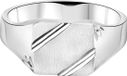 Lucardi Heren Zegelring mat/glans - Ring - Echt Zilver - Zilverkleurig