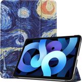BTH - Tablethoes voor Apple iPad Air 4 10.9 (2020) - Lichtgewicht beschermhoes met drievoudige klep - Schokbestendig sterrenhemel