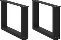 vidaXL Salontafelpoten - 2 stuks - U-vormig - 50x(30-31) cm - Staal - Zwart