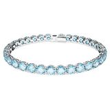 Swarovski Matrix Tennis armband, Ronde slijpvorm, Blauw, Rodium toplaag