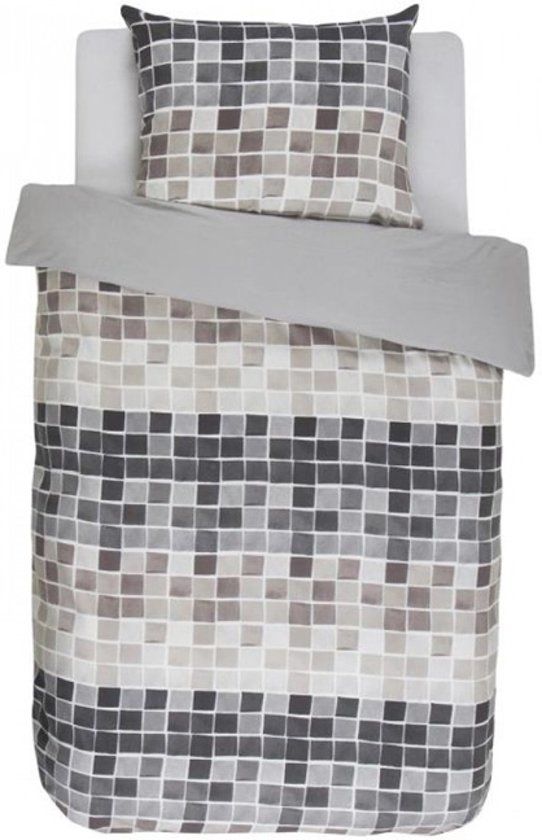 Vanezza Pallet Dekbedovertrek - Flanel - Eenpersoons - 140x200/220 cm - Grey
