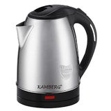 Kamberg - Elektrische waterkoker, roestvrij staal, 18/10 – 1,8 liter – 1500 W – snel koken – compact design – BPA-vrij