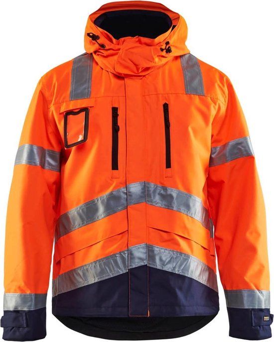 Blaklader 4837 Reflecterende Functionele Werkjas Klasse 3 Oranje/Marineblauw XL