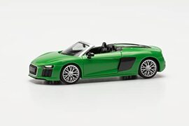 Herpa 028691-002 Modelauto Audi R8 V10 Spyder, origineel in schaal 1:87, automodel voor diorama, modelbouw verzamelstuk, decoratieve automodellen van kunststof, kleur: kyalami groen miniatuurmodel