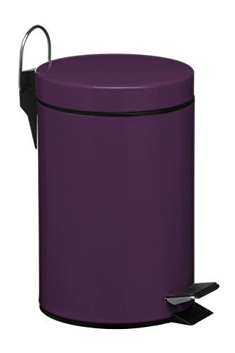 Premier Housewares Paarse Keuken Bin Recycling En Afval Badkamer Bin Non-Slip Afval Bin - 26x17x23cm
