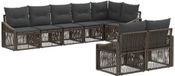 vidaXL Tuinbank Set 8-persoons Grijs Polyrattan