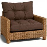 Amazinggirl Kussen Lounge Tuinmeubelen - Set: zitkussen 70x70 cm en rugkussen 40x70 cm Rug Rattan Ideaal voor balkon terras loungeset buiten comfort vulling dik duurzaam Bruin