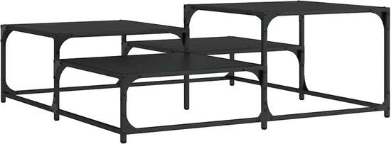 vidaXL Salontafel 107x107x40 cm bewerkt hout zwart