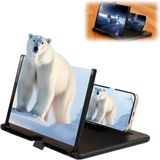 Merkloos Schermvergroter Editie: 3D HD-projectieschermvergroter voor mobiele telefoons, films, video's en games, opvouwbare standaard, zwart, 10 inch