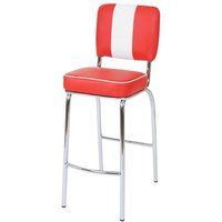 Générique Avellino Set van 2 barkrukken, barkruk tegenkruk, retro jaren 50 ontwerp, kunstleer MVG ~ rood-wit