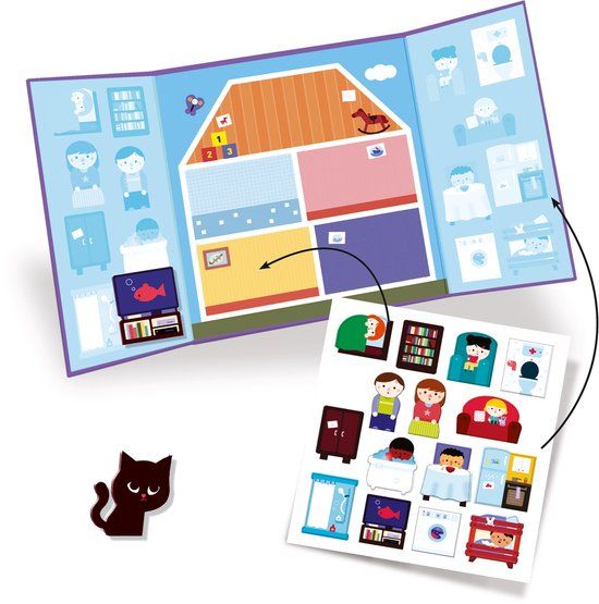 Djeco Dom Serie - Herbruikbare Sticker Set - 18m+ - Grote Stickers - Boekvorm