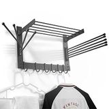BATODA Droogrek voor waskleding - wandgemonteerde droogrekken voor wasgoed - drogerrekken voor wasdrogen - wandmontage draaibare handdoekrek hanger - ruimtebesparend in wasruimte en badkamer (staal)
