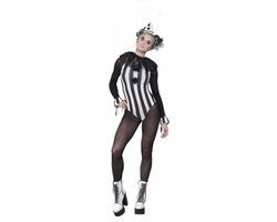 Smiffy's Pierrot Kostuum - Vrouw - Zwart / Wit - Maat S