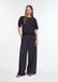 comma - Femme - Pantalon ample en satin - Bleu marine - W40 X L32