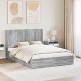 Maison Exclusive Lit double exclusif avec rangement et tête de lit en bois imitation chêne Sonoma, dimensions 160 x 200 cm