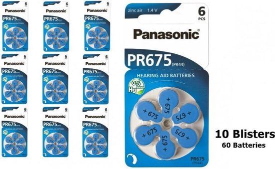 Panasonic 675 / PR675 / PR44 Gehoorapparaat batterijen - 60 stuks