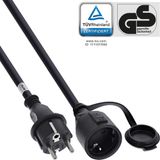 InLine Veiligheidscontactverlenging voor buiten, IP44, 5 m, H07RN-F