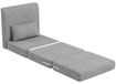 Fauteuil de relaxation avec matelas supplémentaire - Pliable en 3 - Forme en L - Cadre en bois - Polyester et mousse - Gris