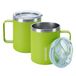 BJPKPK 2 stuks Geïsoleerde koffiemok, 350 ml Geïsoleerde tuimelaar met deksel, roestvrijstalen koffiebekers met spatwaterdicht deksel, groen