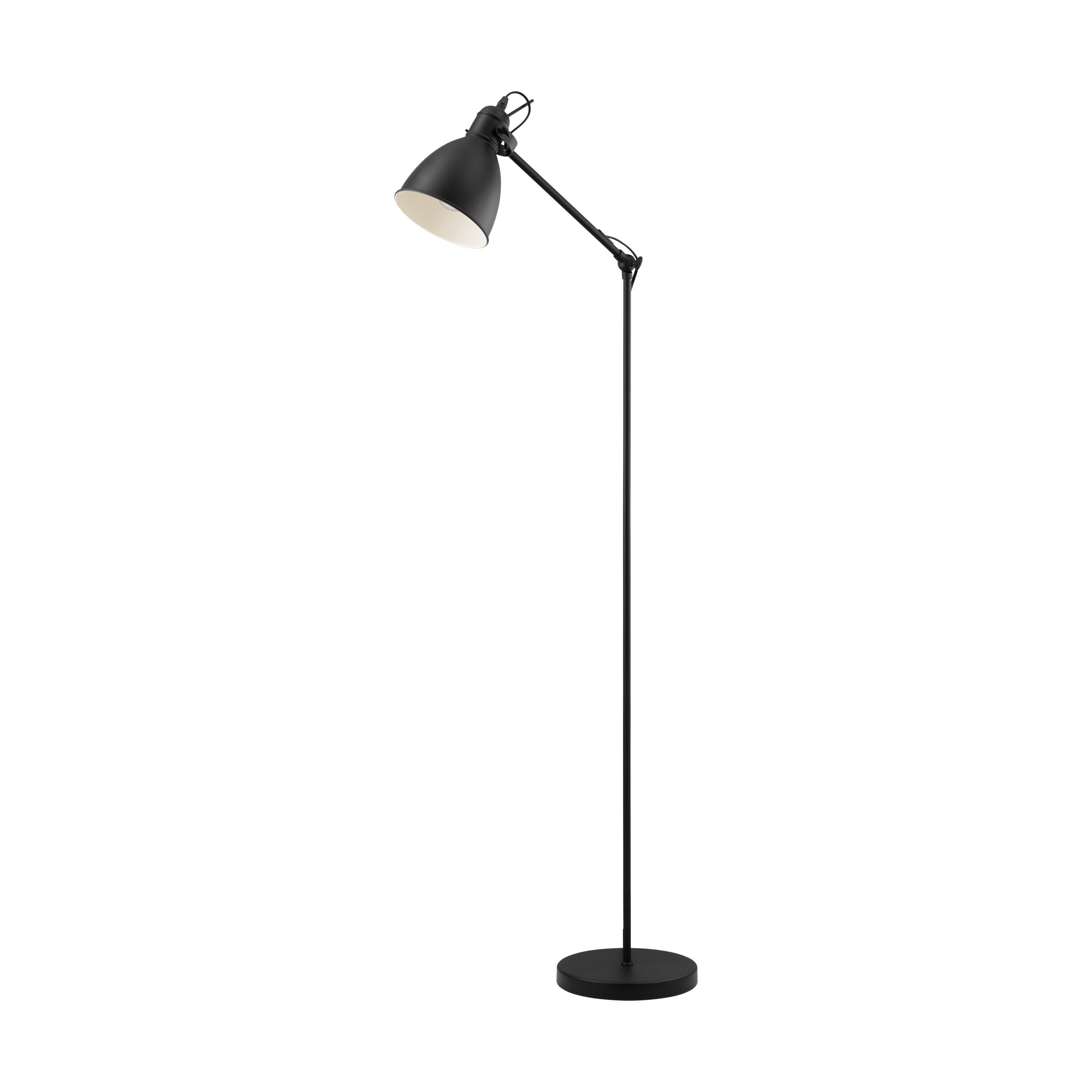 EGLO Priddy Vloerlamp - E27 - Zwart/Wit - Staal - 137cm