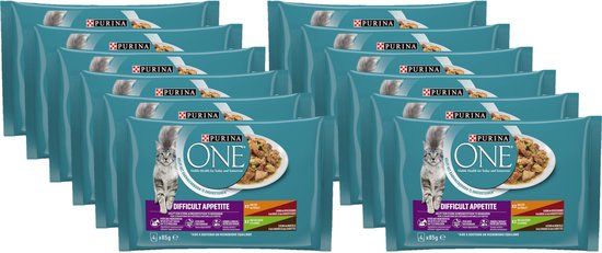 Purina ONE Difficult Appetite Kattenvoer Natvoer - Kip - 48 x 85 g