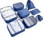 Wan GmbH Set d'organisateurs de valise - 8 pièces - Gris et bleu marine