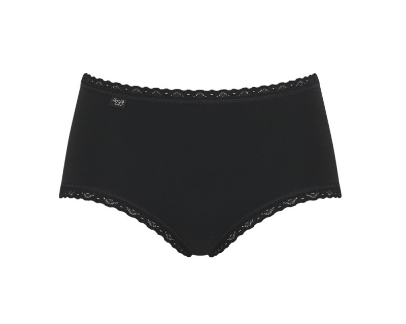 24/7 Cotton Lace Midi Slip - Black - Size 46 - 1 Piece