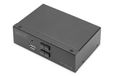 DIGITUS Displayport KVM Switch - 2-Port Single-Display - 2 PC 1 Monitor - 1x Muis, Toetsenbord & Audio voor 2 Computers - UHD 4K@60Hz - Hot-Key Switch - 1x USB 2.0 Hub - Zwart