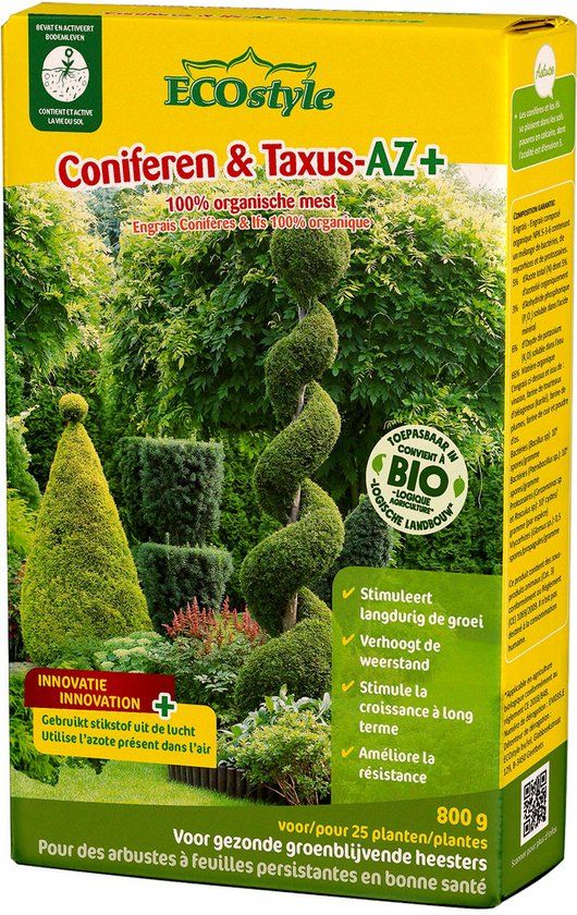 ECOstyle Coniferen & Taxus-AZ Organische Tuinmest - 800 GR
