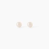 Boucles d'oreilles puces Bianca or jaune perle de culture