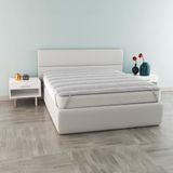 MB HOME ITALY Topper matrastopper gewatteerd en gewatteerd Bamboo, wit, dubbel 165 x 195 cm