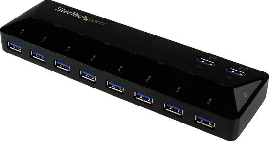 StarTech.com 10-Port USB 3.0 Hub - Black