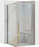 REA Fargo Gold 90x90 U douchecabine met douchebak Savoy Wit - 195 cm