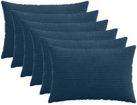vidaXL - Kussensloop - 6 stuks - HEERLEN - Marineblauw - 30 x 50 cm - corduroy
