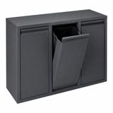 Merkloos / Sans marque Relaxdays Prullenbak afvalscheiding - 30 l (3x10) - wandmontage mogelijk - antraciet