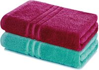 Lavea® Set van 2 handdoeken 80x200 cm, 100% Katoen – Bordeaux en Turkoois