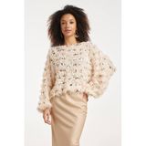 Smashed Lemon Top met Pailletten - Ecru