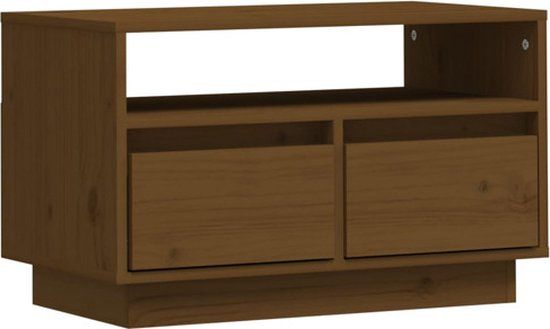 vidaXL Tv-meubel 60x35x37 cm massief grenenhout honingbruin