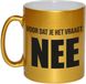 Bellatio Decorations Verjaardag cadeau mok - goud/zwart - grappige tekst - 300 ml - keramiek