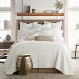 Levtex Home Mills Waffle Beddengoedset voor kingsize bed, katoen, wafelpatroon, 270 x 234 cm, kussensloop 90 x 50 cm, crèmekleurig