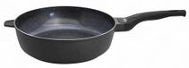 ELO Siloncast Stoofpan, 24 cm, met handgreep van hoogwaardig gegoten aluminium, hoogwaardige anti-aanbakpan met Elodur professionele coating, stoofpan, inductie, zwart