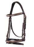 Equestro Rose Gold Halster Dark Brown Leer