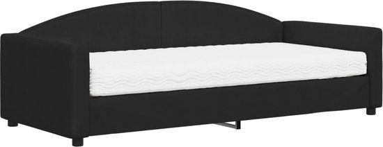 vidaXL Slaapbank met matras 90x200 cm stof zwart