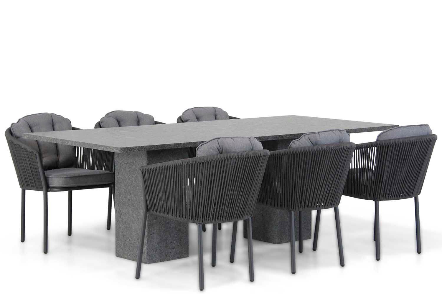 Santika Furniture Novita/Graniet 220 cm dining tuinset 7-delig