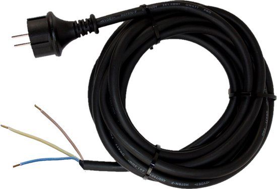 QwattPro Aansluitkabel 3m 3G2,5 H07RN-F Zwart IP44 - 2511125