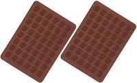 Voarge 2 stuks macarons bakmat van siliconen 48 holtes antiaanbaklaag, macarons bakmat van siliconen 39 * 29cm