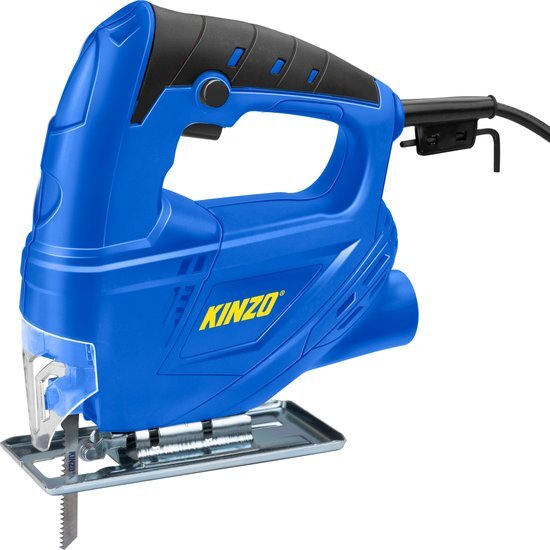 Kinzo Decoupeerzaag - 230V - 400W - met Stofafzuiging - Beschermingskap Snijblad - Verschillende Materialen - Hout tot 65 mm - Metaal tot 6 mm- Blauw