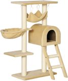 PawHut Kattenboom 54x29,5x98cm Panneaux de particules Beige