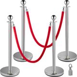 VEVOR Barrières voor Menigtecontrole Crowd Control Stanchion 4x37,8 Pack 2x4.9ft Touwen Duurzame Wachtrijpalen Tentoonstelling