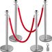 VEVOR Barrières voor Menigtecontrole Crowd Control Stanchion 4x37,8 Pack 2x4.9ft Touwen Duurzame Wachtrijpalen Tentoonstelling